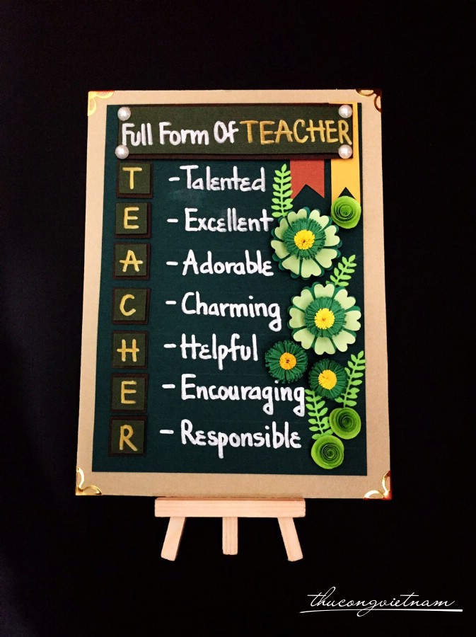 bộ nguyên liệu khung full form of teacher xanh lá