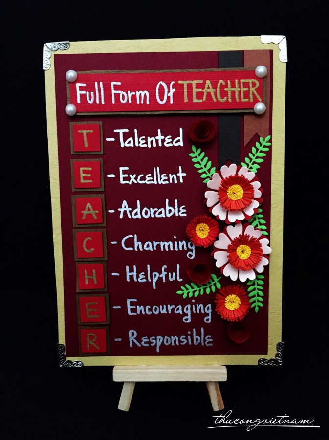 bộ nguyên liệu khung full form of teacher đỏ