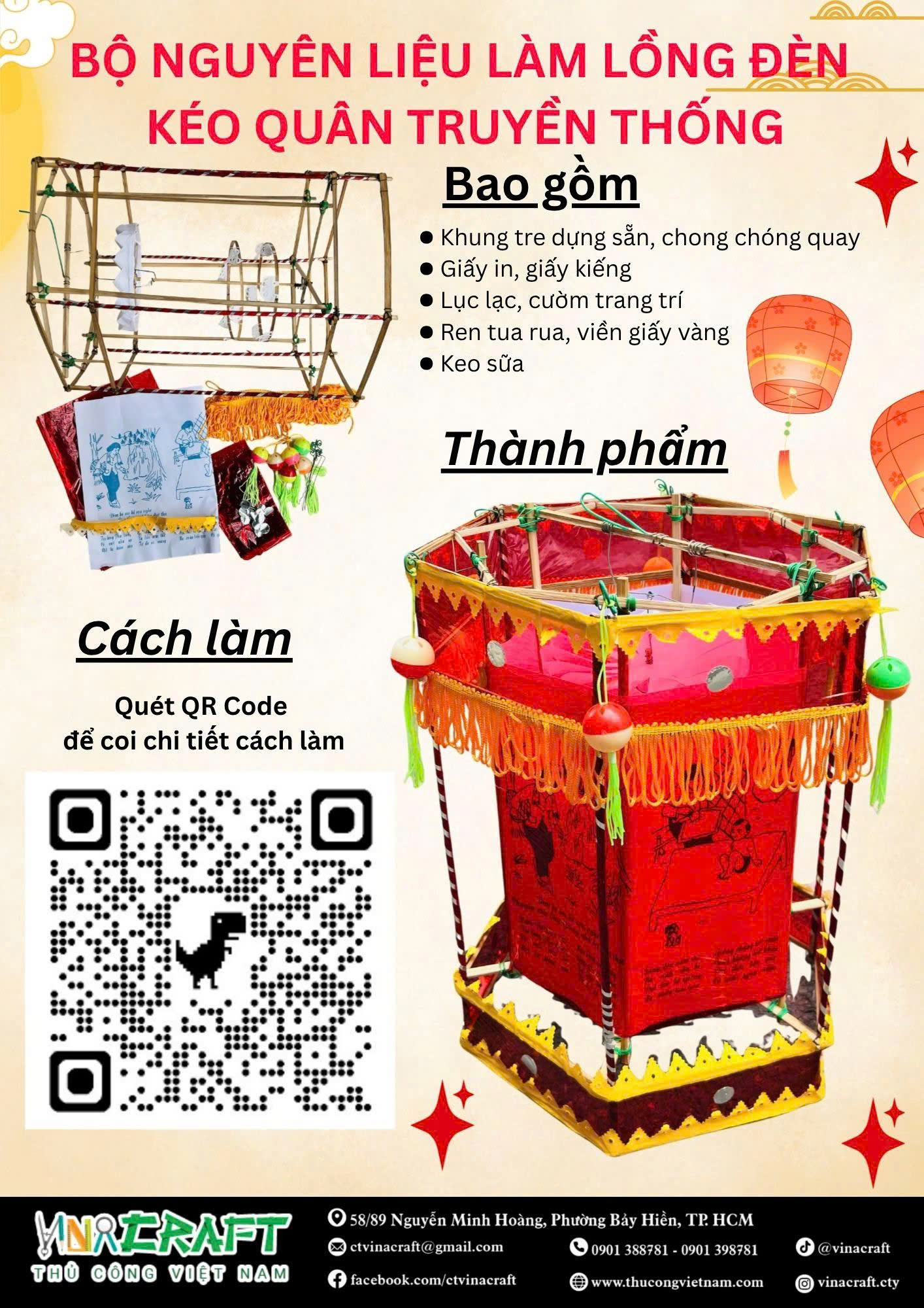 Kit làm lồng đèn kéo quân giấy kiếng